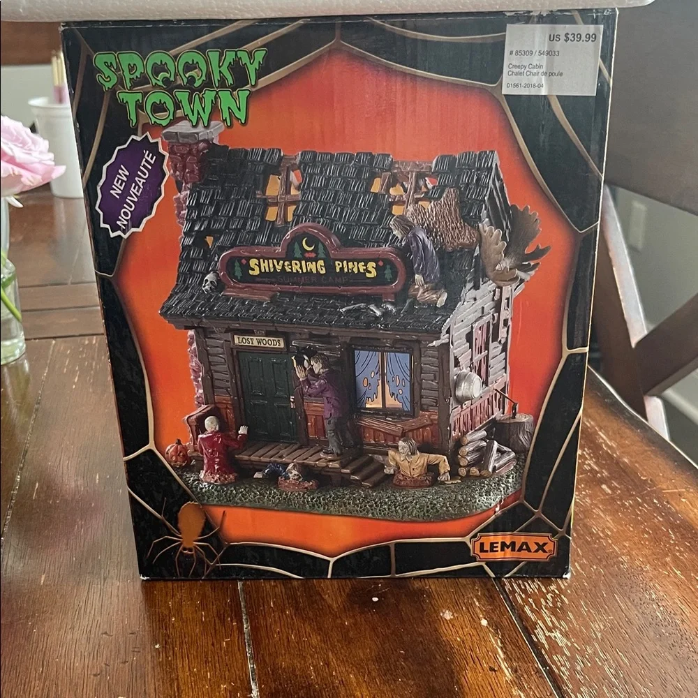 Lemax Spooky Town Shivering Pines with Orange and Green Accents - Picture 3 of 3